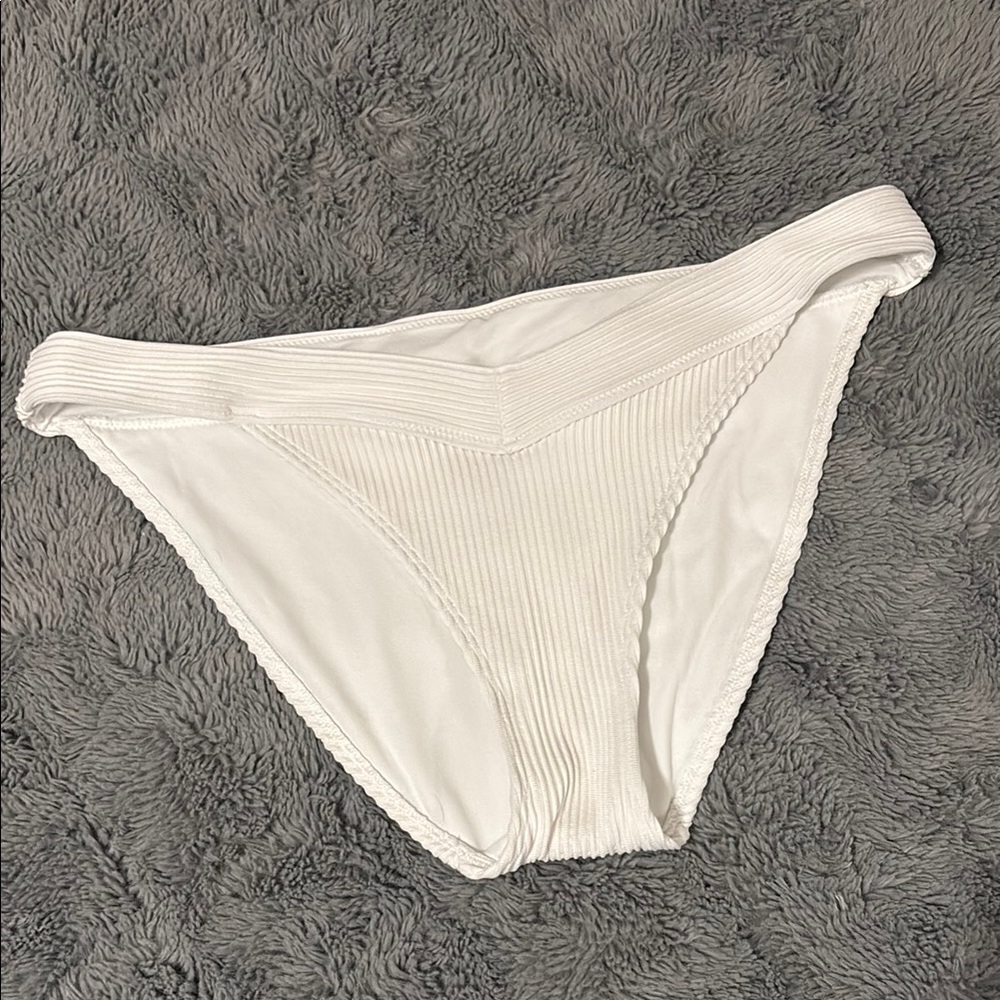 Hollister white ribbed bikini bottoms